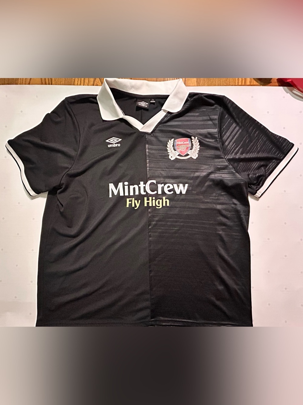 Black Umbro soccer Jersey with Mint Crew